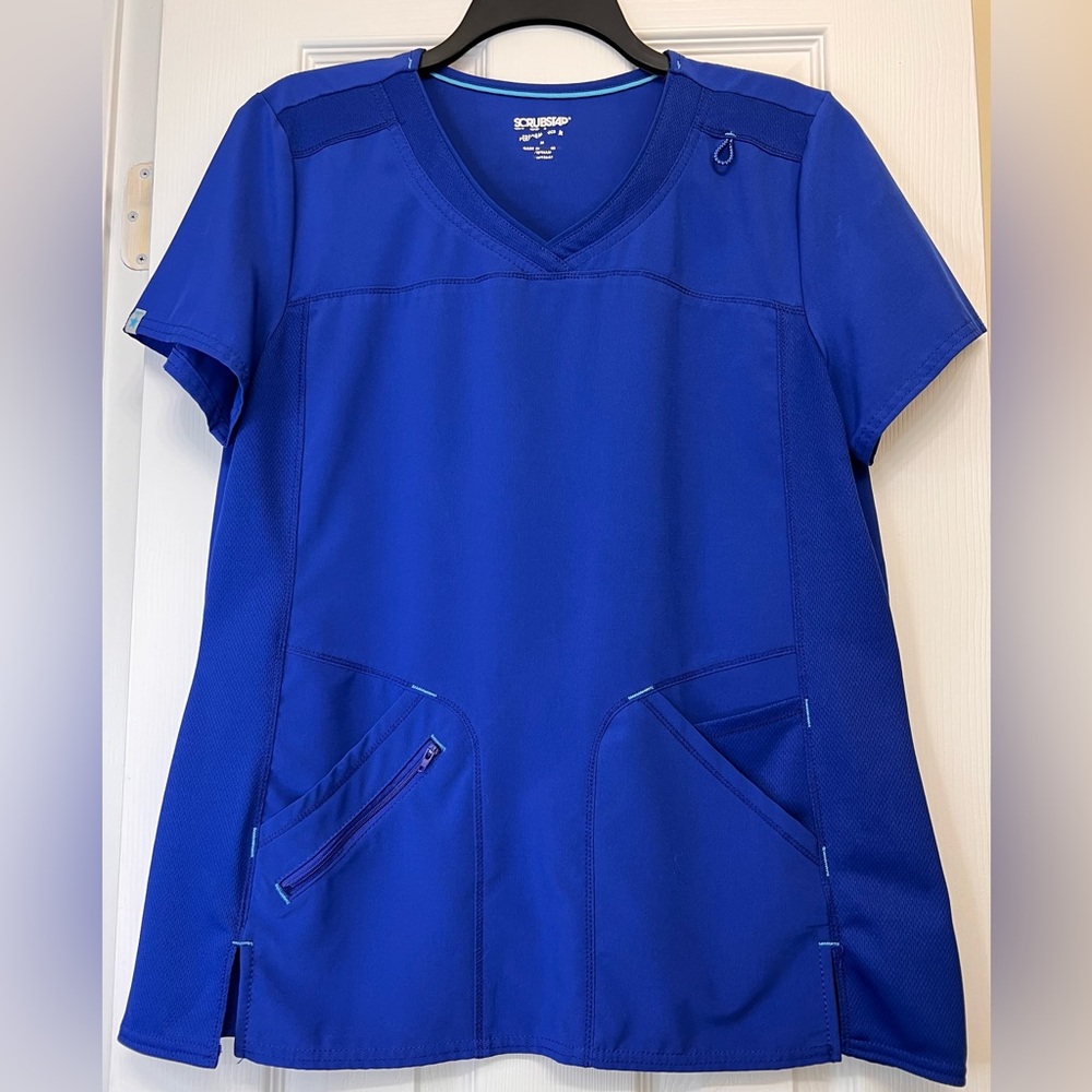 Scrubstar Women's Blue V-Neck Top